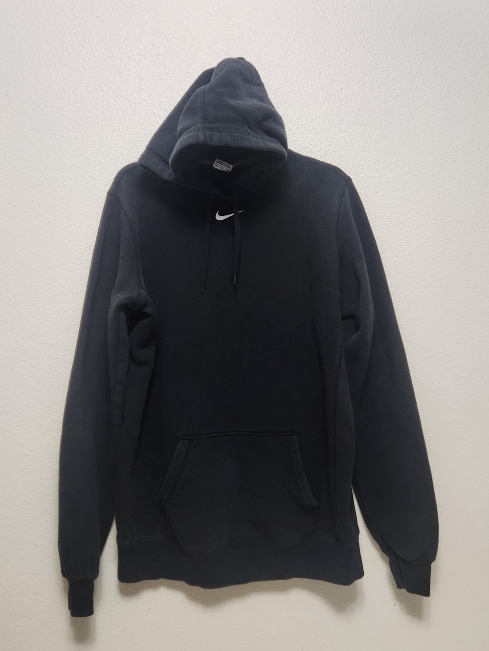 Vtg Y2K Nike Center Swoosh Hoodie XLT Black Pullover Faded Travis Scott